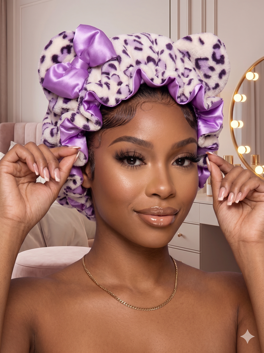 Luxury Lavender Plush Bonnet- Hair Bonnet