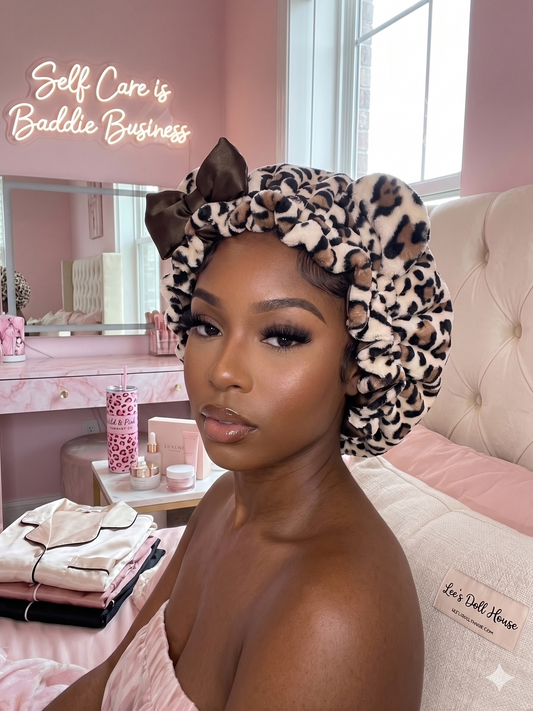 Luxury Chocolate Plush Hair Bonnet