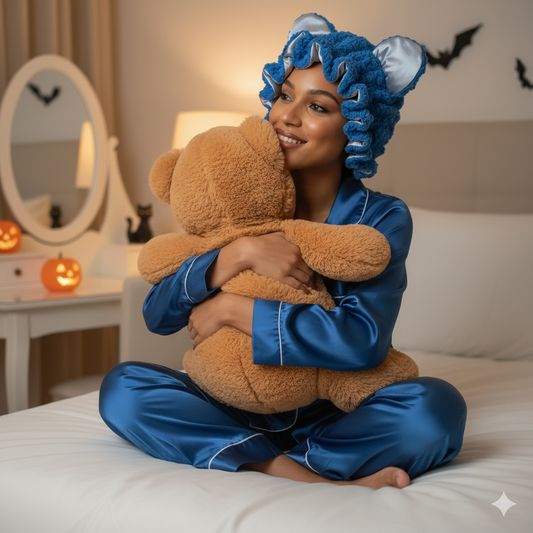 Blue Teddy-Bear Bonnet