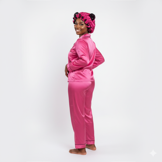 Pink and Black Teddy Bear Bonnet