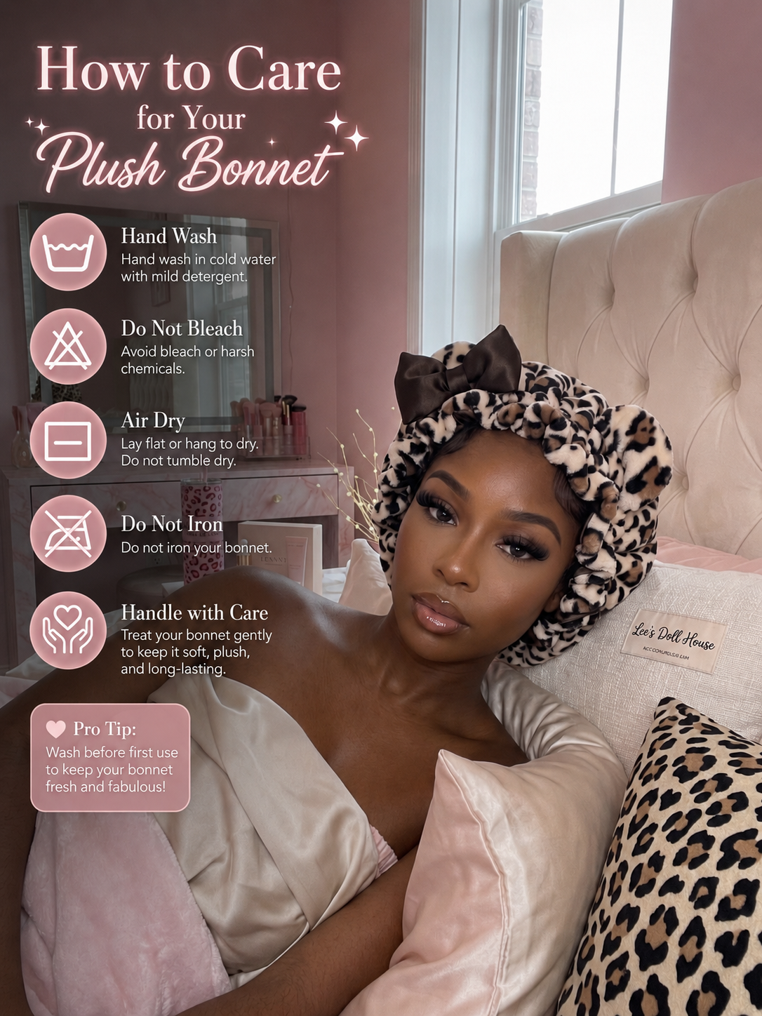 Brown plush doll hair cap
