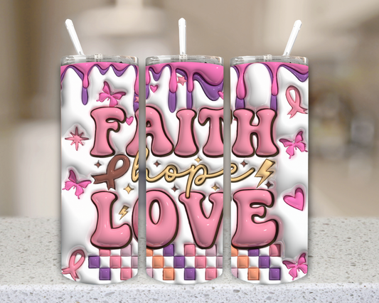 Love and Faith Christian inspirational tumbler