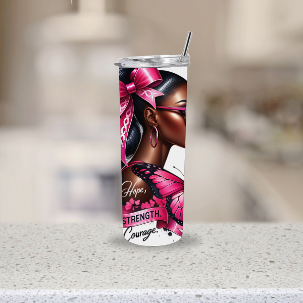 Pink awareness travel gift cup for her