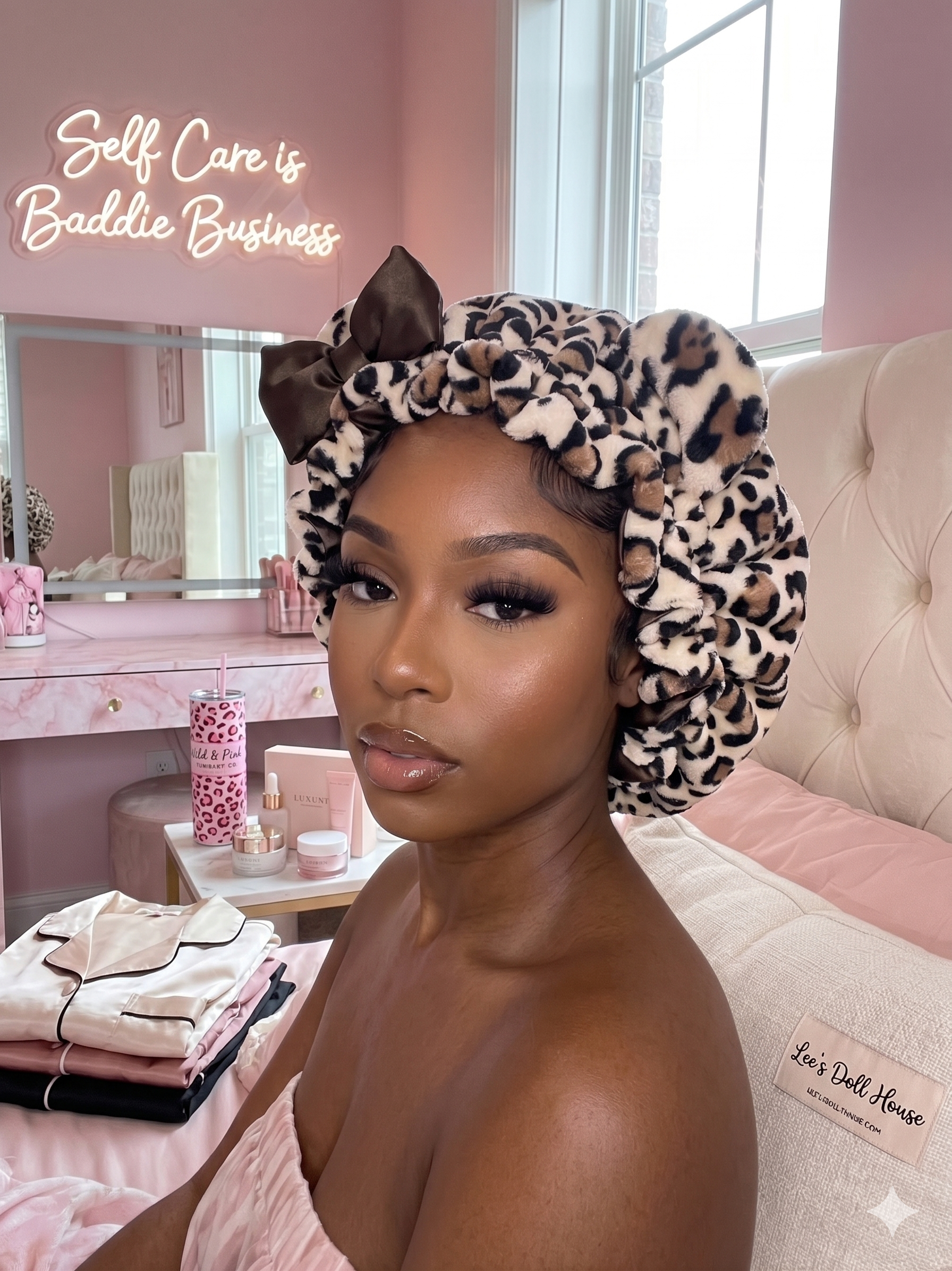 Satin lined doll bonnet
