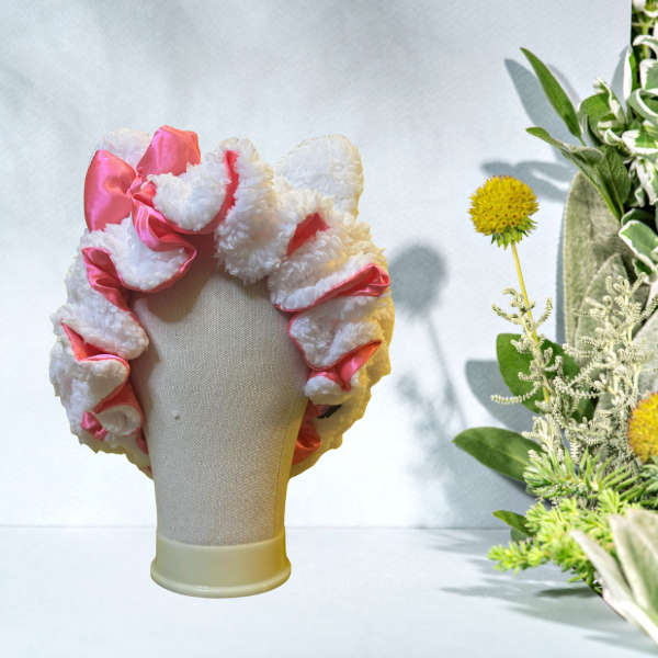 White sleep bonnet for natural hair